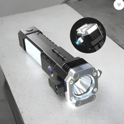 Rechargeable LED torch with Window Breaker & Seatbelt Cutter Torch led Light 1 hrs Torch Emergency Light-image-12