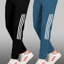 Men Striped Grey Track Pants-image-97