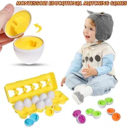 bestie toys Matching Eggs Easter Egg Toy for Toddlers - Color & Shape Recognition Sorter Puz image 4