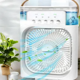 RANGOKI Mini portable cooler AC Mist Spray air conditioners for room 3 Fan Cooling Pad with Adjustable Height-12