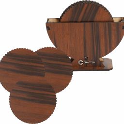 Round Wood Coaster Set-picture-1