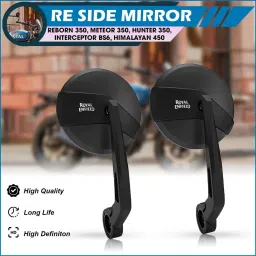 Manual Rear View Mirror For Royal Enfield Hunter 350, Meteor 350, Continental GT 650, Super Meteor 650, Guerrilla 450-image-3