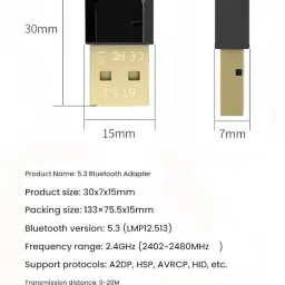 Sancy Bluetooth 5.3 USB Adapter Dongle for PC/Laptop – Wireless Receiver with USB USB Adapter image 3