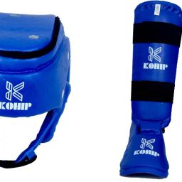 KARATE LARGE KIT Head Protector Guards Karate Shin Pad Mouth Guard-image-61