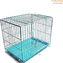 petjoy 36 Inch Double Door Dog Cage with Removable Plastic Tray - Suitable for Dog, Cat, Monkey, Rabbit, Bird, Squirrel, Chameleon, Snake, Ferret, Guinea Pig, Hamster, Turtle Cage-picture-0