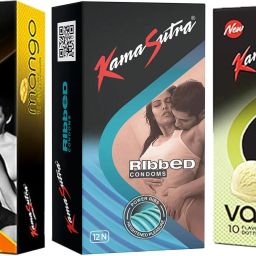 Mango, Ribbed And Vanilla Flavoured Dotted Condom-image-88