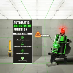 omada Professional 3 Lines Laser Level | Self-Leveling | Green Beam | 360° Marking TOP CUSTOMER SERVICE Non-magnetic Line Level (8.5 cm) Non-magnetic Line Level image 5