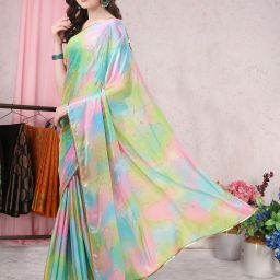 Printed, Color Block, Embellished Bollywood Chiffon, Georgette Saree-19