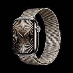 Apple Watch Series 10 GPS+Cellular with Milanese Loop - M/L (46mm Retina LTPO3 OLED Display, Natural Titanium Case) image 1