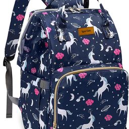 laee cute Baby Diaper Bag for Mothers Waterproof Backpack Multiple Pockets (unicorn grey) baby diaper bag-picture-44