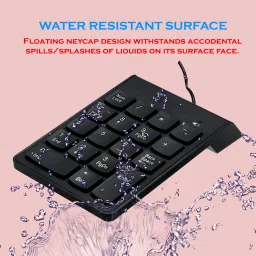 D25 Wired Number Keyboard Slim Mini Numeric keyboard pad 18 Keys for Laptop Notebook Wired USB Handheld Laptop Keyboard Compatible with Desktop, Laptop, Mac image 4