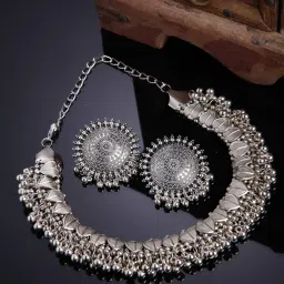 Oxidised Silver Silver Silver Jewel Set-16