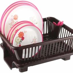 Dish Drainer Kitchen Rack 3 in 1 Large Sink Set Dish Rack Drainer, Drying Rack Washing Basket tray Plastic-image-80