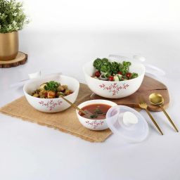 Opalware Mixing Bowl Royale Twilight Set with Lid (500ml, 1000ml, 1500ml)-12
