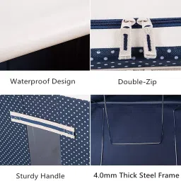 Goodmarts Foldable Fabric Storage Rectangular Box , Clothes Stackable Container Organizer Rubberised Cotton Laundry Bag image 3