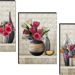 (6024)Set Of 3 Flower Wall Décor 3D Digital Reprint 18 inch x 12 inch Painting-image-33