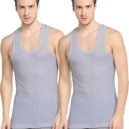 Pack of 2 Sleeveless Cotton No Side Seams Men Vest-image-41