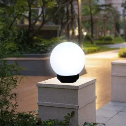 Fancy Gate Lamp, Unbreakable Polycarbonate 15CM | Waterproof B22 White Globe Light for Outdoor, Main Gate, Pillars, Poles, Garden & Home | Modern Outdoor Decorative Lamp | 2-Year Warranty | 1 Pc Gate Light Outdoor Lamp-10