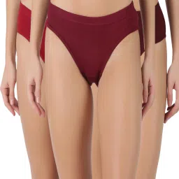 Pack of 3 Dollar Lehar Super Combed Cotton Women's Plain Solid Panty Women Hipster Multicolor Panty-image-79