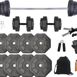 20 kg 20Kg Hexa Share PVC Weight with 5Ft Rod and Accessories Home Gym Combo-image-62