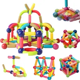 Magnetic Sticks 52Pcs Building Blocks with balls Educational Stem Learning Game-image-55