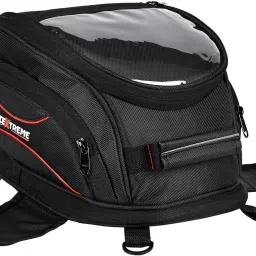 EXFTB02 Magnetic Fuel Tank Bag with Rain Cover & Multi-Pocket Storage Compartments Universal Fit Accessory for All Motorcycles Bike Luggage Box Black Polyester Motorbike Saddlebag-11