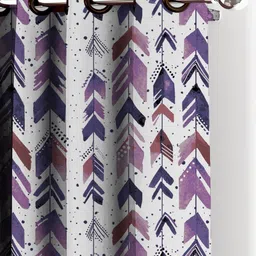 HOUZZCODE Set Of 2 Multicoloured Geometric Black Out Door Curtain image 2
