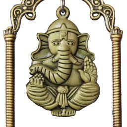 Decorative brass car dashboard idols ganesha Decorative Showpiece - 8 cm-image-89