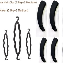 Combo 10 Pcs Premium Matt Finishing Banana Hair Clip & Magic Juda Twister/ Maker Hair Accessory Set-image-86
