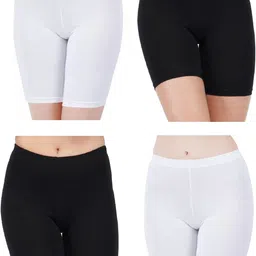 arla apparel Pack of 4 Solid Women Multicolor Cycling Shorts-picture-21
