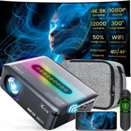 iJAKS Electronics X1 1080p Native Resolution Projector for Home 4K Support, 5G WiFi BT (15000 lm / Wireless / Remote Controller) Portable Projector image 2