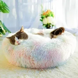 The round donut pet bed is perfect for indoor Dog's, puppies Cats S Pet Bed S Pet Bed-image-26