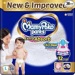 Pants Extra Absorb Baby Diapers, Large (L) 9-14 kg - L-image-83