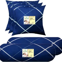 3 Cushion And 2 Microfibre Geometric Bolster Pack of 5-image-43