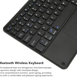 FKU 10 Inch Rechargeble Bluetooth Keyboard, Lightweight Ultra Wide Bluetooth, Wireless Handheld Multi-device Keyboard Compatible with Desktop, Laptop, Mac Rainbow,multimedia_keys,10 Inch Rechargeble Bluetooth Keyboard image 2