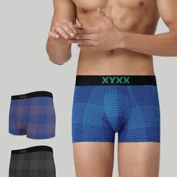 xyxx Pack of 3 Solid printed, Regular Fit Cotton Printed Men Trunk-picture-44