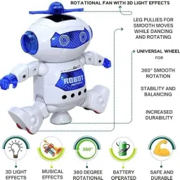 sristitraders Naugty Dancing Robot with Lights, Music & 360° Rotation for Kids image 2