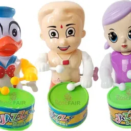 Key-Operated Cute Drummer Toy for Toddler Kids Gift Birthday Return Gift Rattle-25