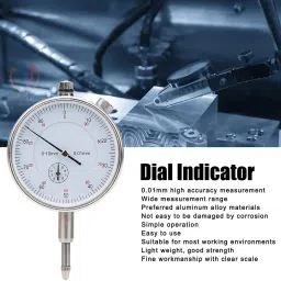 mass pro Metric Dial Indicator, 0-10mm x 0.01mm Precision Test Gauge Measuring Instrument Dial Indicator image 2