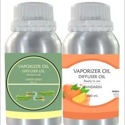 Veena Combo Aroma Oil Diffuser Lemongrass & Mandarin Strong Fragrance 500 ml Room, Garden, Bedding Room, Office, Bar Fragrance Diffuser-image-99