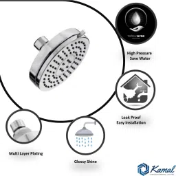 kamal Uno Adjustable (Multiflow) | Without Shower Arm| Multi Layer Plating|Swivel Ball Fixed Mount image 3
