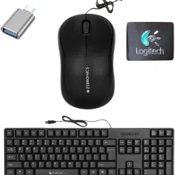 Mophonics Wired K20 Keyboard, Mouse, MousePad, C-OTG (Set-4) Combo Set-image-6