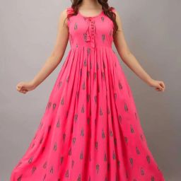Paisley Rayon Blend Stitched Anarkali Gown-image-28
