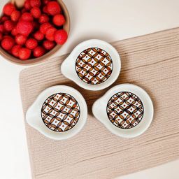 Ceramic Gold Color Checkered Print Spoon Rest Disposable Ceramic Serving Spoon Set-image-54