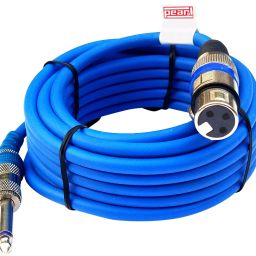 Microphone Cord 5 Meter | Metal XLR Female Pin - Metal P38 Jack (6.35 MM) | 1 Pcs (Blue), Mic Cable 5 Meter-image-31