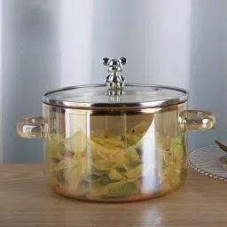 Borosilicate Glass Casserole with Lid, Serving Bowl, Kitchen cooking bowl Cook and Serve Casserole-image-29