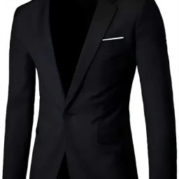Men Solid Single Breasted Party Blazer-image-62