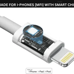 RoarX Type C 6 A 1 m Lightning Cable 1 m Type C USB to Lightening, Fast Charging & Data Sync USB Cable image 3