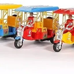 chippi Pull Back E-Rickshaw Toy for Kids | Friction-Powered Auto Rickshaw image 3