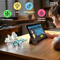 thinkerplace DIY Assembly Medium Sliding Dinosaur Kit - Triceratops image 3